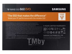Жесткий диск SAMSUNG 2,5" 1Tb 860 Evo MZ-76E1T0B/EU (SATA 3.0/3D TLC/550-520Mbs/98000-90000 IOps)