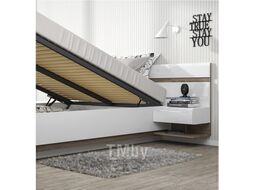Двуспальная кровать Anrex Linate 160/Typ 94-01 с ПМ (белый/сонома трюфель)