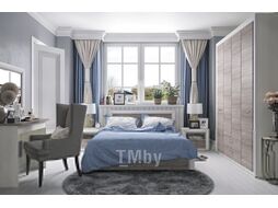 Двуспальная кровать Anrex Olivia 180 (вудлайн кремовый/дуб анкона)
