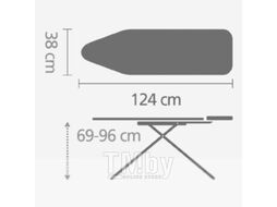 Гладильная доска Brabantia B / 108501 (ледяная вода/каркас белый)