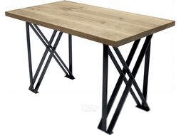 Обеденный стол Buro7 Призма Классика 110x80x76 (дуб беленый/черный)