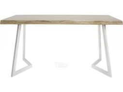 Обеденный стол Buro7 Уиллис с обзолом 150x80x74 (дуб беленый/белый)