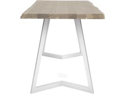 Обеденный стол Buro7 Уиллис с обзолом 150x80x74 (дуб беленый/белый)