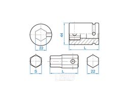 Набор ударных торцевых насадок KING TONY 3/4", HEX, 10-32 мм, 11 предметов 6411MP