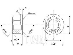 Гайка с фланцем EKT М12 (упак/1.100шт) CV010425