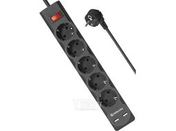 Сетевой фильтр Defender DFS 755 5,0 м, 5 розеток, 2xUSB, 2.1A 99755