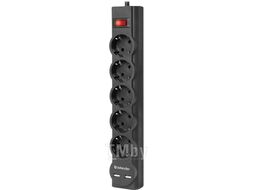 Сетевой фильтр Defender DFS 755 5,0 м, 5 розеток, 2xUSB, 2.1A 99755
