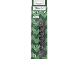 Сетевой фильтр Defender DFS 755 5,0 м, 5 розеток, 2xUSB, 2.1A 99755