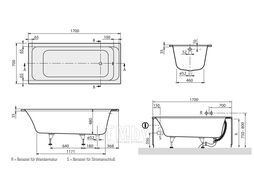 Ванна акриловая Villeroy &amp; Boch Architectura 170х70 см (UBA177ARA2V-01)