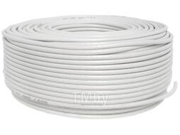 Кабель коаксиальный REXANT RG-6U+Cu, 75 Ом, Cu/Al/Cu, 75%, бухта 100 м, белый