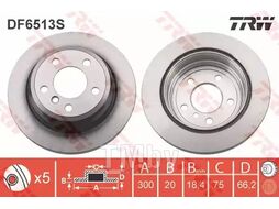 Тормозной диск BMW 3 2011-, 3 Gran Turismo 2013-, 4 Gran Coupe 2014- TRW DF6513S