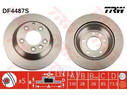 Тормозной диск Audi Q7 (2006-), Porsche Cayenne (2002-), VW Touareg (10.2002-) R TRW DF4487S