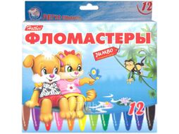 Фломастеры Hatber Jumbo Пушистики / BFk-12231 (12цв)