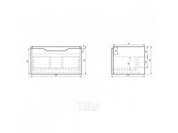 Тумба под умывальник Dreja Tiny 60 см подвесная, 1 ящик, белый глянец (99.0902)