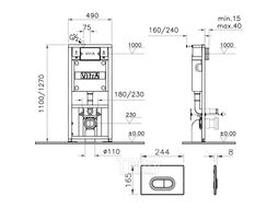 Комплект Vitra L-box Shift Rimex: унитаз+инсталляция+кнопка+сиденье (9855B003-7200)