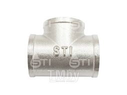 Тройник латунь Эльф 3567 1"х1/2"х1" никелирование