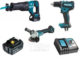 Набор аккумуляторного инструмента MAKITA в сумке (5 пр.) (DJR187Z , DDF485Z, 630793-1, 632G12-3, DGA504Z)