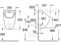 Писсуар GROHE Bau 39438000