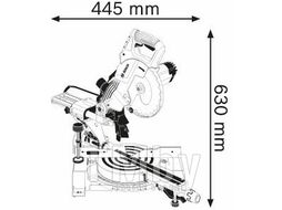 Торцовочная пила BOSCH GCM 800 SJ в кор. (1500 Вт, диск 216х30 мм, глуб. до 70 мм, шир. до 270 мм) (0601B19000)