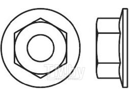 Гайка М12 с фланцем, цинк, кл.пр. 6, DIN 6923 (5 шт) STARFIX (SMZ1-66047-5)