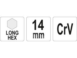 Ключ шестигранник 14.0х57х236мм CrV Yato YT-05444