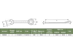 Ключ гаечный комбинированный дюймовый, 1" Jonnesway W26425