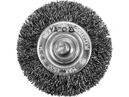 Щётка-крацовка торцевая мягкая 50мм со стержнем INOX Yato YT-47565
