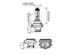 Автолампа (872790036428630) (Блистер 1шт), H11 Vision 12V 55W PGJ19-2 PHILIPS 12362PRB1