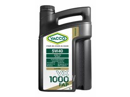 Масло моторное синтетическое 5 л - ACEA C3,A3/B4-07,API CF,9.55535-S2,GM dexos2,Ford WSS-M2C917-A API SN,BMW LL-04,229.31&226.5,PORSCHE A40,VW 502.00/505.00/505.01,RN 0710/0700 YACCO 5W40 VX 1000 FAP/5