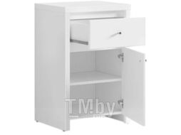 Тумба BMK Кристина KOM1D1SP (B) (белый н.а./белый глянец)