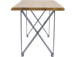 Обеденный стол Buro7 Призма с обзолом 120x80x76 (дуб натуральный/серебристый)