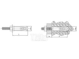 Разжимной 4-х сегментный анкер EKT М10х16х60 (упак/50шт) C60002