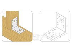 Уголок крепежный равносторонний EKT 50x50x40x2,0 мм KUR-50-40 (шт) V020218