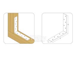Крепежный балочный уголок EKT 100x75x30/2,5 KB1, желтый цинк (шт) CV012246