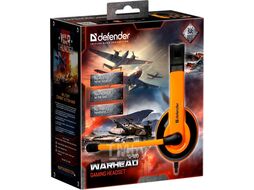 Наушники с микрофоном Defender Warhead G-120 black/orange (64099)