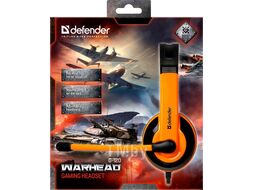 Наушники с микрофоном Defender Warhead G-120 black/orange (64099)