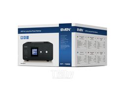 Линейно-интерактивные ИБП с Sin формой выходного напряжения 600Вт UPS Sven RT-1000, line-interactive, 2 розетки евро с заземлением