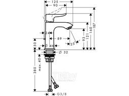 Смеситель для умывальника Hansgrohe Metris (31088000)