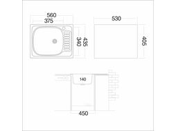 Кухонная мойка Ukinox CLM560.435 —5К 1R врезная (CLM560.435 —5К 1R)