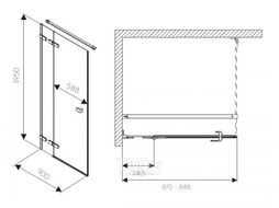 Душевой уголок Kolo Next 90x195 см L (HDSF90222003L+HSKX90222003)