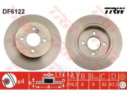 Тормозной диск Suzuki Swift 2010- R TRW DF6122