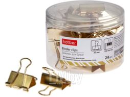 Зажим для бумаги Hatber BC_059169 (24шт, золото)