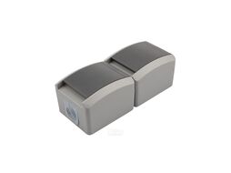 Блок из 2 розеток вертикальный открытой установки с заземлением, IP54 серый KRANZ INDUSTRIAL