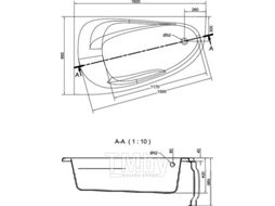 Ванна акриловая Cersanit Joanna 160x95 L / WA-JOANNA-160-L (с ножками)