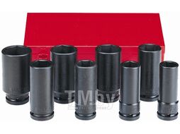 Набор дюймовых ударных головок 6-гр. 1" по 1-1/2" удлин. 8 пр. 3/4" Force 6081DS