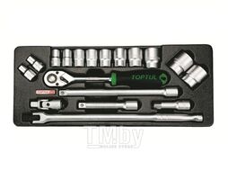 Набор-сет головок 1/2" 18пр. 434х176мм TOPTUL (GCAT1801)