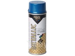 Лак на акриловой основе INRAL METALLIC SPRAY синий 400мл (Цвет синий.)