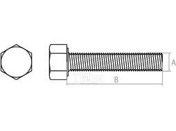 Болт М6х100 мм шестигр., цинк, кл.пр. 8.8, DIN 933 (50 шт в карт. уп.) STARFIX