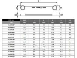 Ключ накидной 22х24мм TOPTUL (AABM2224)
