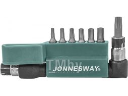 Комплект вставок-бит 1/4"DR T-TORX®, T10H-T40H, c Г-образным приводом, 8 предметов Jonnesway S08H2ST8S